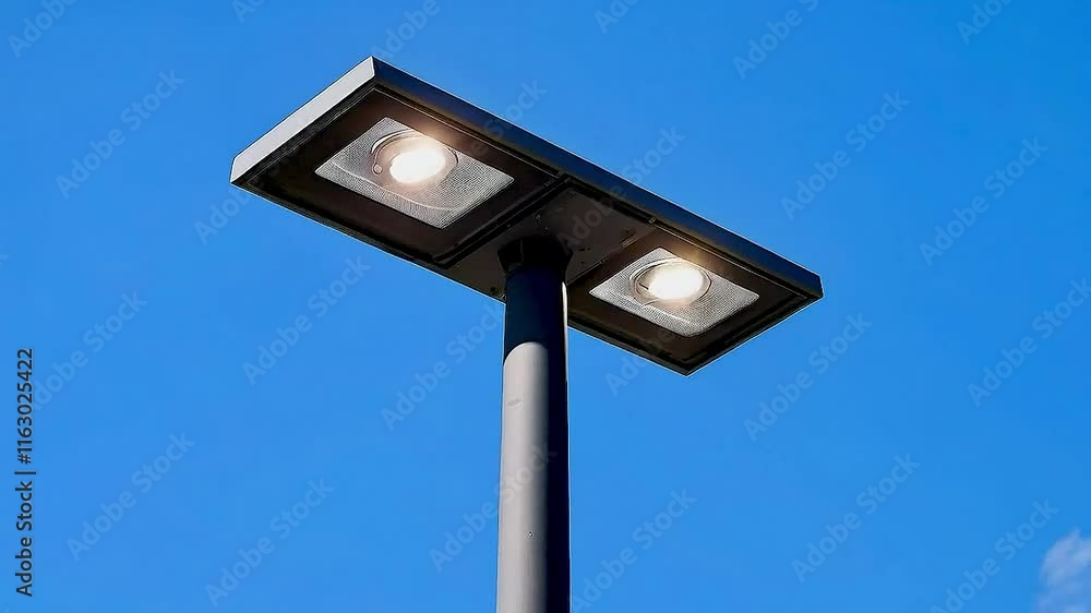 a street light with blue sky in the background a street light with blue sky in the background