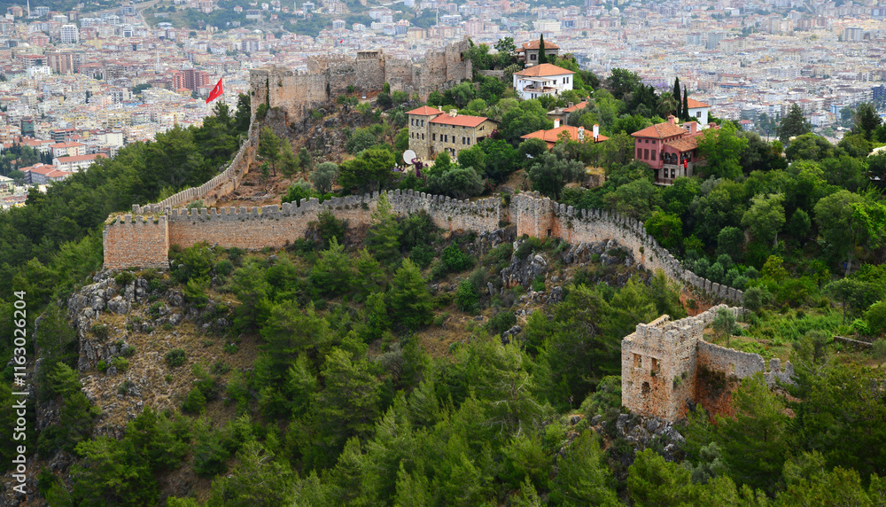 Naklejka premium A view from Alanya Castle in Alanya, Antalya, Turkey