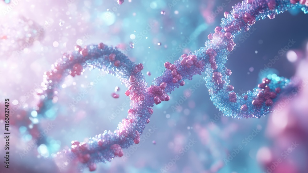 A colorful representation of DNA strands, symbolizing genetic structure and molecular biology. A colorful representation of DNA strands, symbolizing genetic structure and molecular biology.