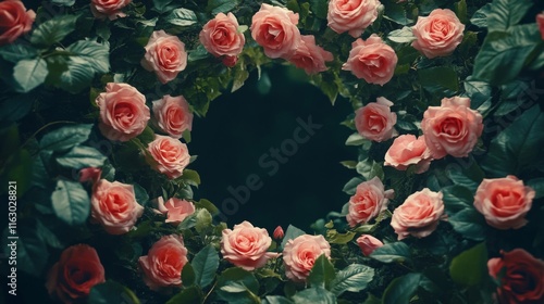 Wallpaper Mural A Circle Of Pink Roses Encircling A Dark Background Torontodigital.ca