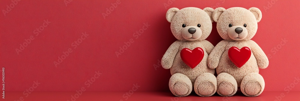 Valentine's Day Cute Teddy Bears Couple Holding Hearts Romantic Valentine s Day Valentine's Day Cute Teddy Bears Couple Holding Hearts Romantic Valentine s Day