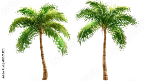 palm tree isolated on white, plam tree vector