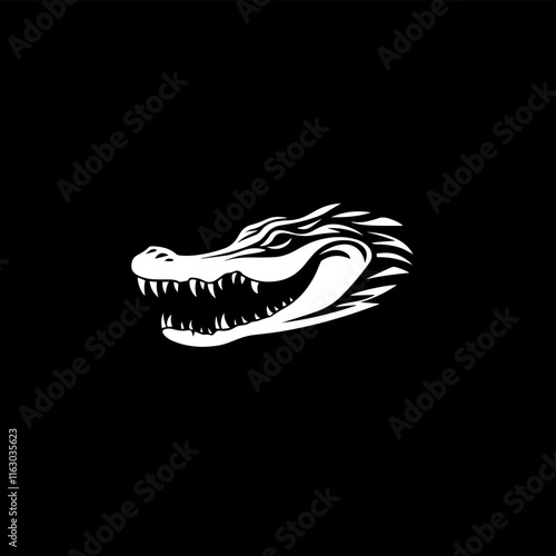 Alligator crocodile cut out silhouette