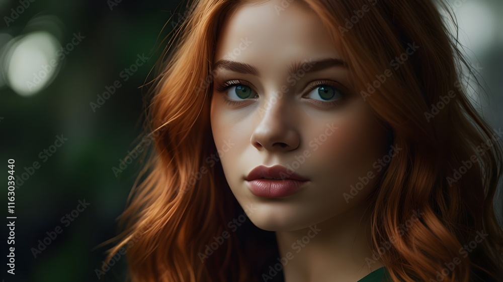 Person with Long Wavy Reddish-Brown Hair Person with Long Wavy Reddish-Brown Hair