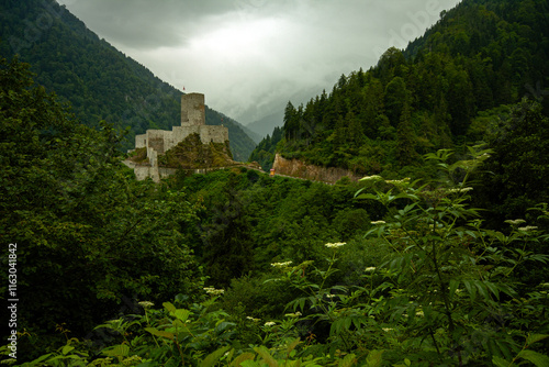 Fırtına Valley is dazzling with its untouched forests and the river that gives its name. It contains historical bridges, historical castles and characteristic forests. Rize, Turkey photo