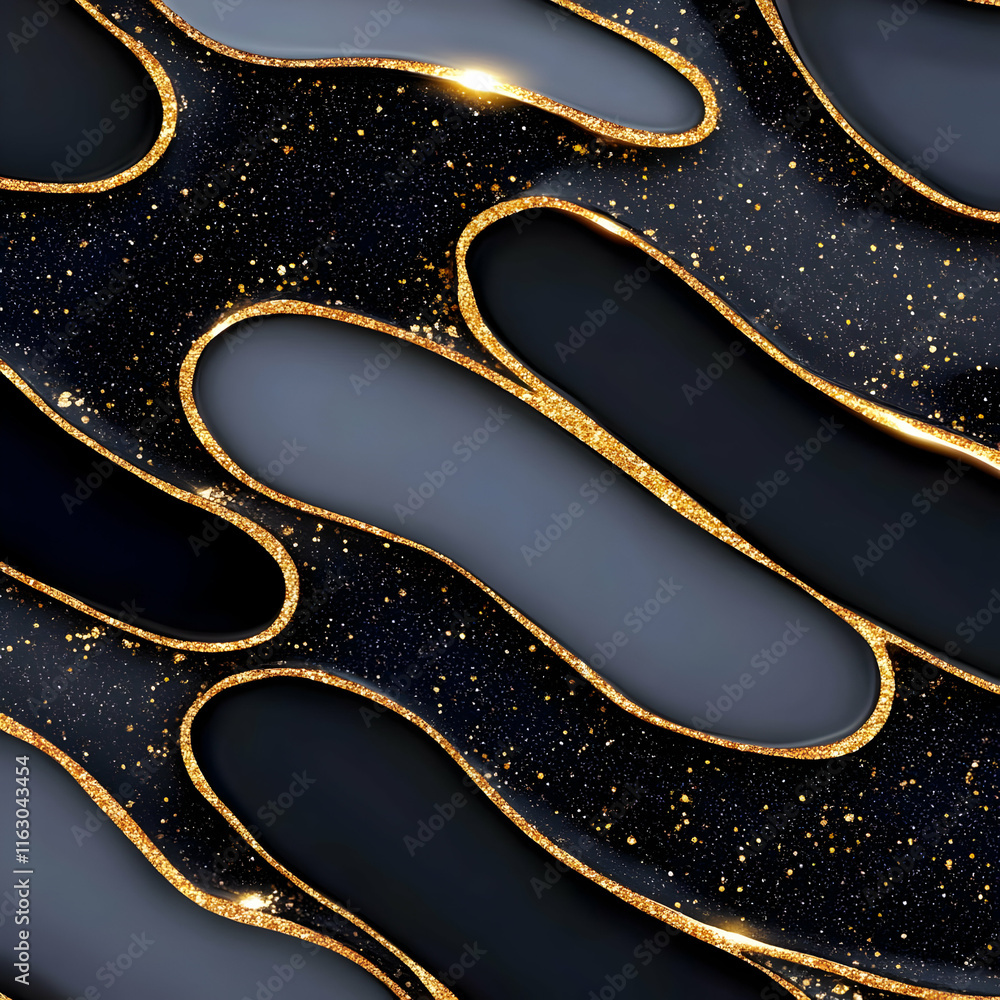 Obraz premium Abstract Gold Glitter Black Background