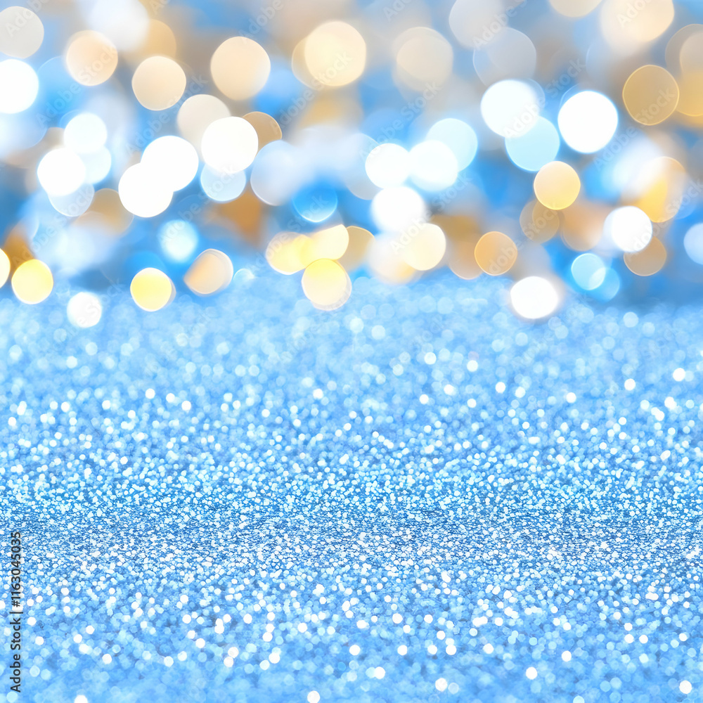 Fototapeta premium Blue Glitter Lights Abstract Background