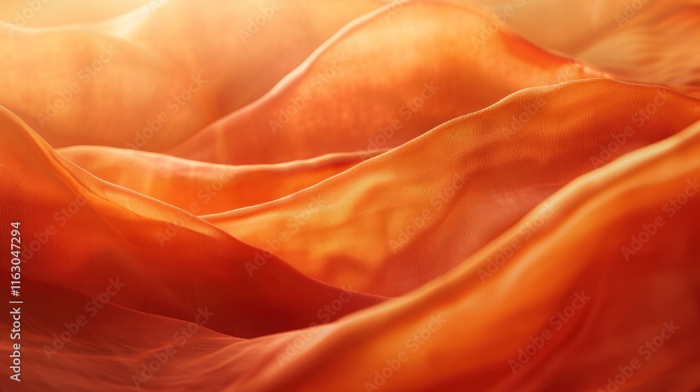 Obraz premium Abstract Background of Orange Fabric with Smooth Lines