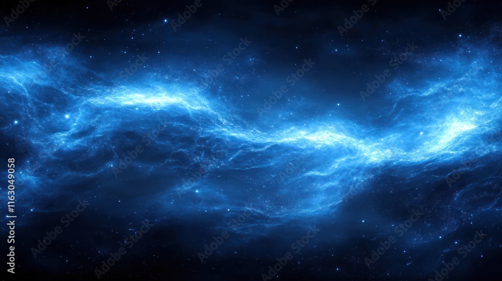 Abstract blue nebula, cosmic energy, swirling galaxy. Abstract blue nebula, cosmic energy, swirling galaxy.