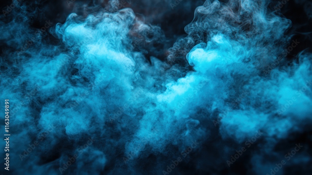 Abstract blue smoke swirls on black background. (1) Abstract blue smoke swirls on black background. (1)