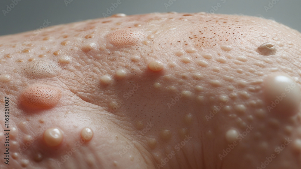 Fototapeta premium close up human skin with freckles and moles showing natural texture pigmentation