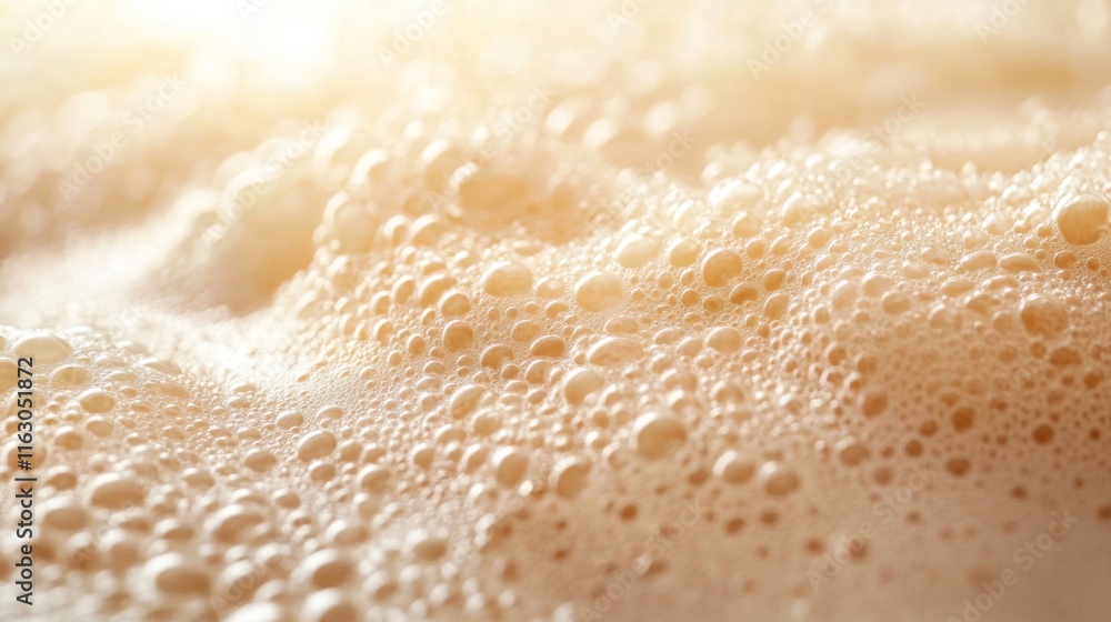 Closeup View of Creamy Beige Foam Bubbles Closeup View of Creamy Beige Foam Bubbles