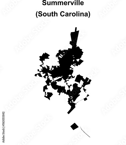 Summerville (South Carolina) blank outline map photo