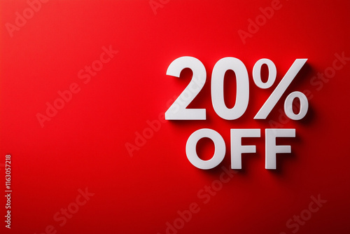 20% OFF white text on a colorful background