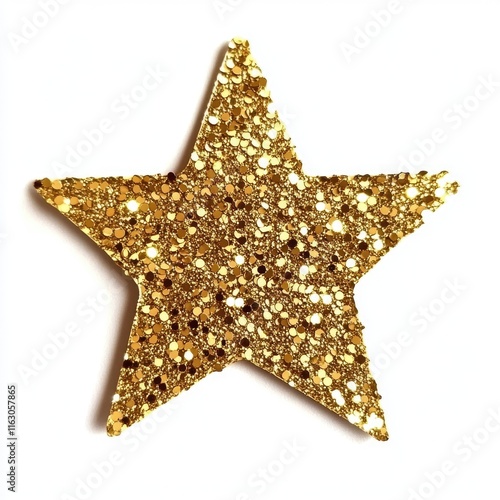 Isolated Gold Star Sticker as a Symbol of Achievement and Creativity in Education