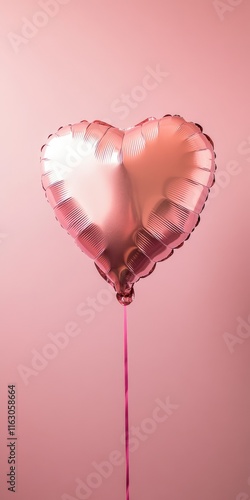 Charming Pink Heart Balloon for Celebrations and Anniversaries in a Blank Space