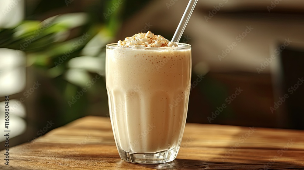 Creamy Delight: A Close-Up of a Delicious Milkshake Creamy Delight: A Close-Up of a Delicious Milkshake