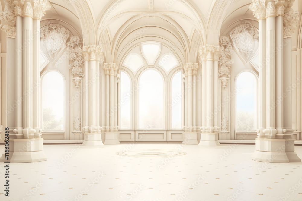 Fototapeta premium Palace interior background castle hall