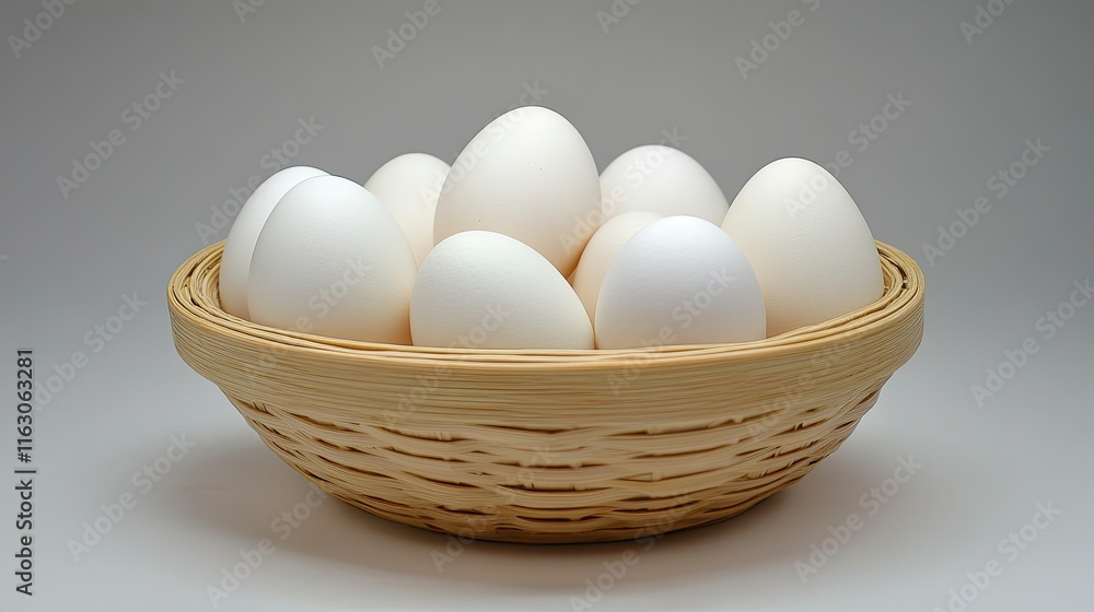 White Eggs in a Basket: A Simple Still Life White Eggs in a Basket: A Simple Still Life