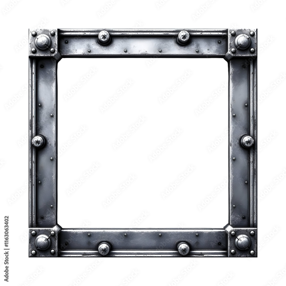 Fototapeta premium Iron frame border png transparent background