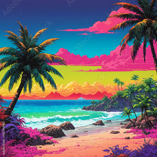 Palm trees on the beach