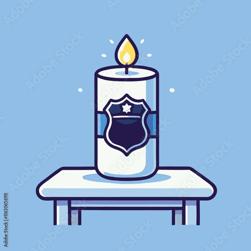 memorial candle cartoon of fallen police officers