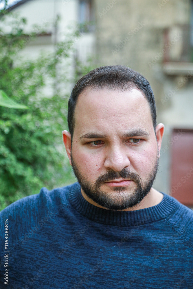 Fototapeta premium Worried Expression Of A Sad Man 