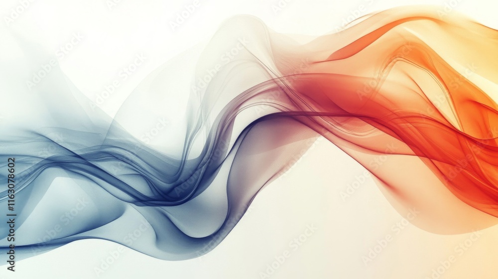 Naklejka premium Abstract Blue And Orange Wave Abstract Art