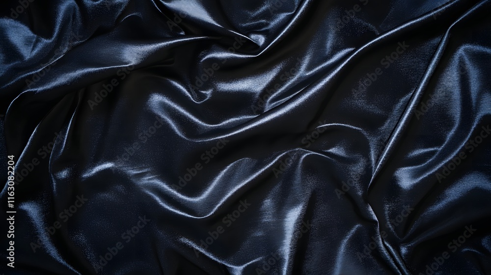 Fototapeta premium Dark Draped Fabric Shows Luxurious Texture