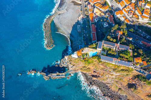 Panoramic view of the small village of Ponta do Sol, near Funchal. Madeira Island, Portugal