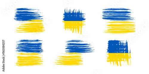 Set of Ukrainian national flags