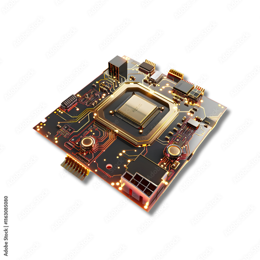 High-Tech Motherboard with RGB Lighting and Integrated CPU Socket High-Tech Motherboard with RGB Lighting and Integrated CPU Socket