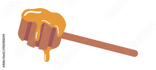 Sweet honey dipper spoon vector illustration