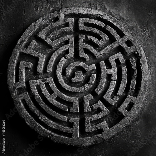 Obraz na płótnie Chartres Labyrinth: A Simple Guide to Finding the Exit and Avoiding Wrong Turns