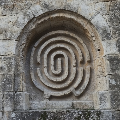 Obraz na płótnie Chartres Labyrinth: A Simple Path to Find the Exit While Avoiding Wrong Turns
