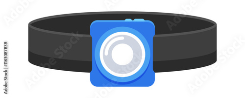 Head wearable flashlight vector illustration