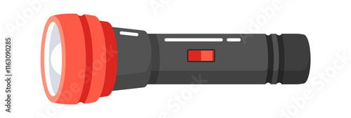 Classical pocket led flashlight vector illustration