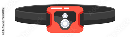 Head lantern electrical torch vector illustration