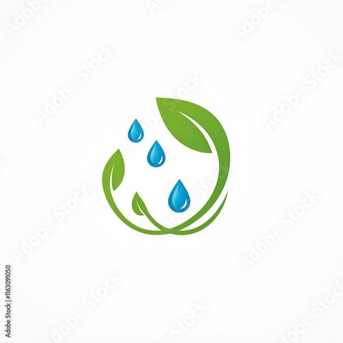 example of a cool leaf and water logo design