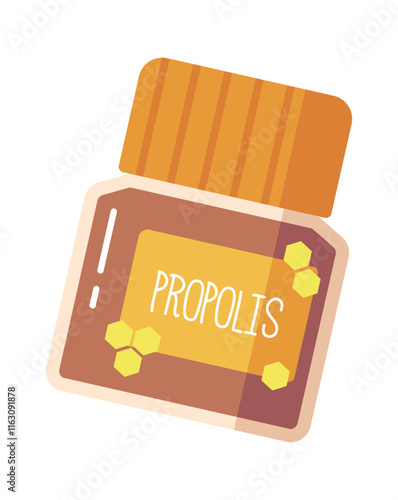 Honey natural propolis bottle vector illustration