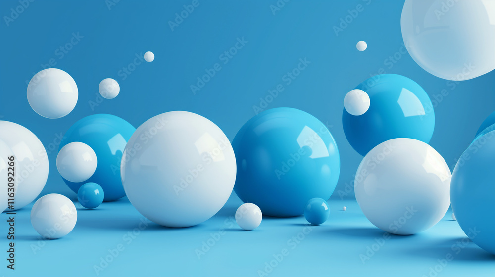 Abstract Blue and White Spheres Illustration on Monochrome Background, Perfect for Modern Design Concepts and Creative Projects Abstract Blue and White Spheres Illustration on Monochrome Background, Perfect for Modern Design Concepts and Creative Projects
