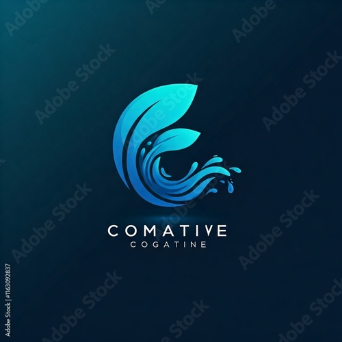 example of a cool leaf and water logo design