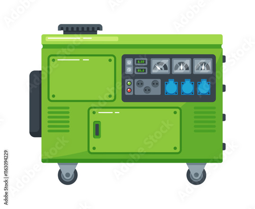 Large industrial power generator vector illustration