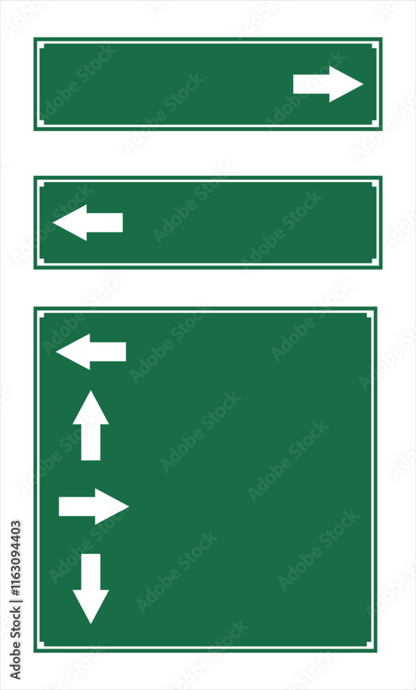 Design template green sign board direction with blank background Design template green sign board direction with blank background