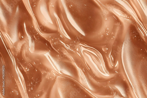 Abstract light mocha brown cosmetic gel serum background texture. Jelly mousse abstract pattern, transparent slime, liquid art gel substance. Year color 2025 concept