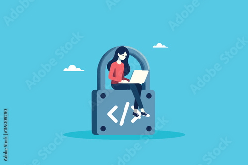 Unlocking Possibilities, A Woman Programmer Pioneering Security Solutions with Cutting-Edge Code