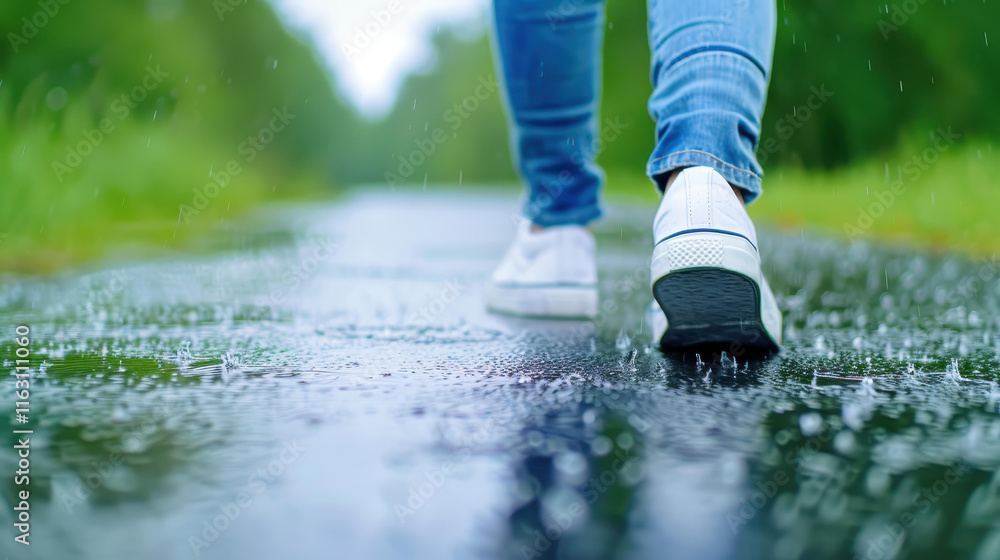 A joyful teen dances in a puddle, her laughter ringing through the air as raindrops drop around her. A joyful teen dances in a puddle, her laughter ringing through the air as raindrops drop around her.
