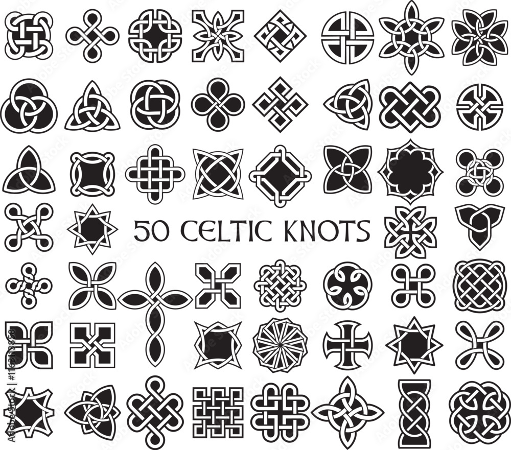 Εκτύπωση καμβά Collection of 50 Celtic Knots in Vector Editable Format