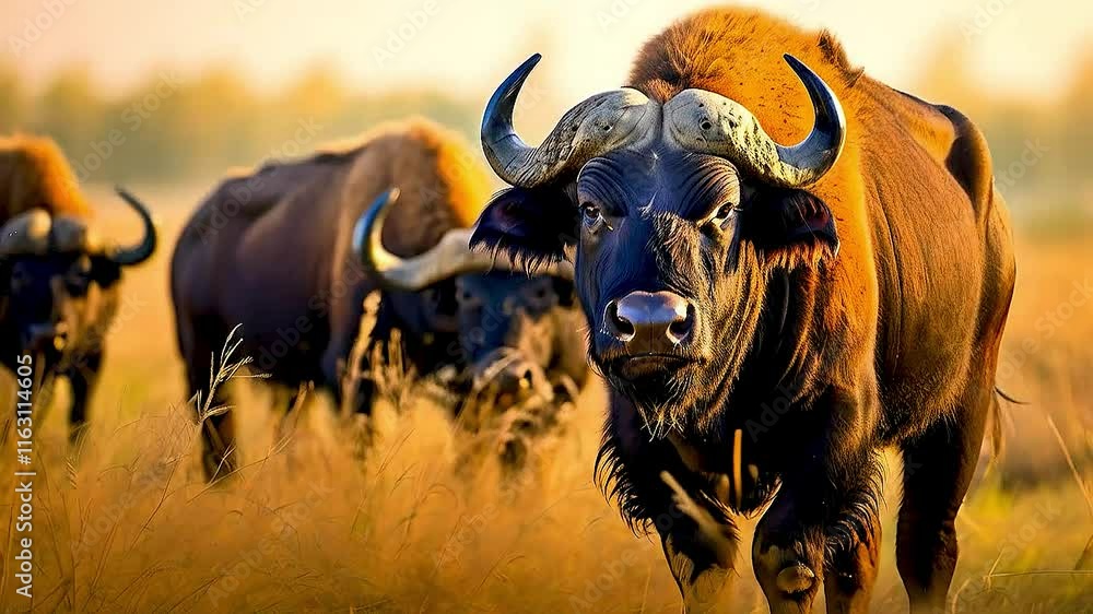 a herd of buffalo a herd of buffalo