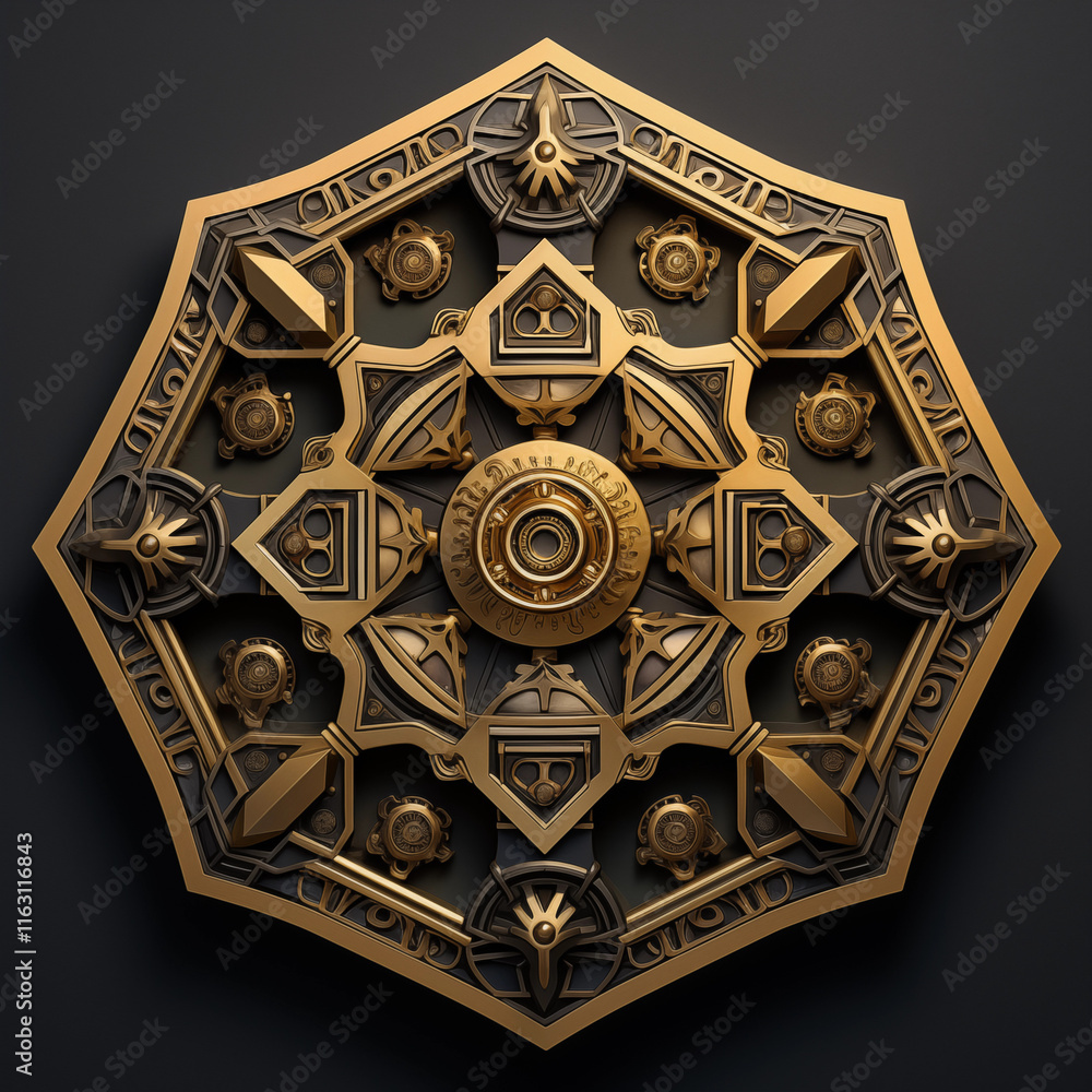 Symmetrical circular 3D polygonal geometry Symmetrical circular 3D polygonal geometry